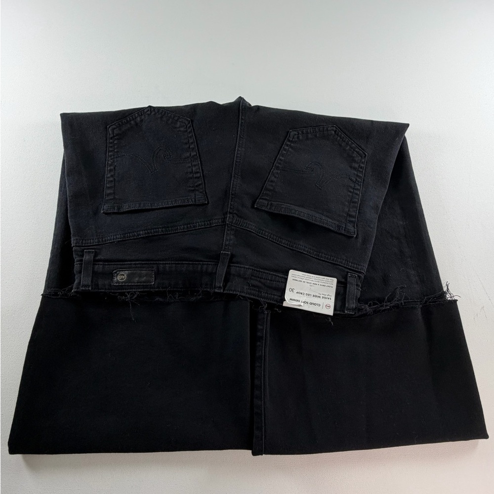 AG Saige Wide Leg Crop High-Rise Fit Size 30 Color Black - Picture 15 of 16